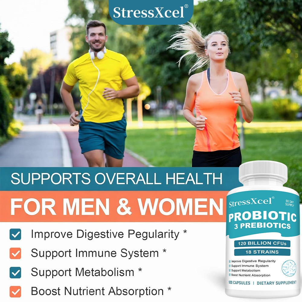 Probiotics 120 Billion CFUs 18 Strains 3 Prebiotics Digestive Enzymes For Unisex