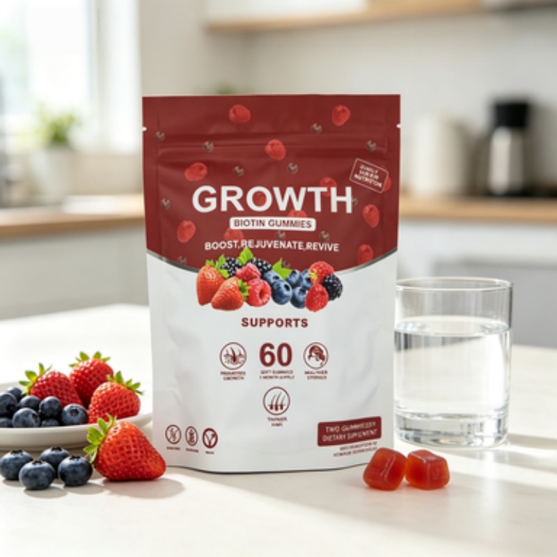 Hair Growth Gummies – Biotin Vitamins Plant Extracts, Supports Health