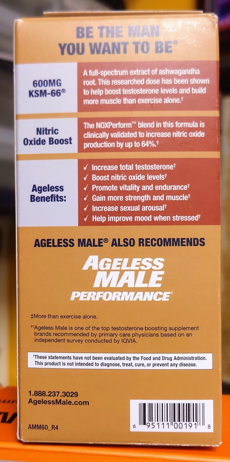 New Vitality Ageless Male Max T Booster 60 Caplets Exp 01/2028