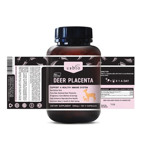 UBBIO NEW ZEALAND DEER PLACENTA 500MG 120CAPS (WOMAN)