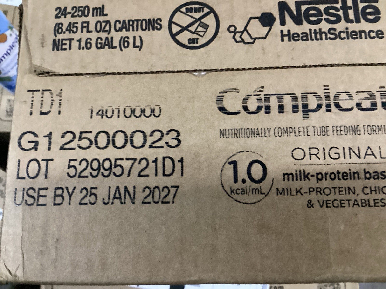 Nestle Compleat Original Tube Feeding Formula Unflavored 8.45 oz Carton 24 Ct