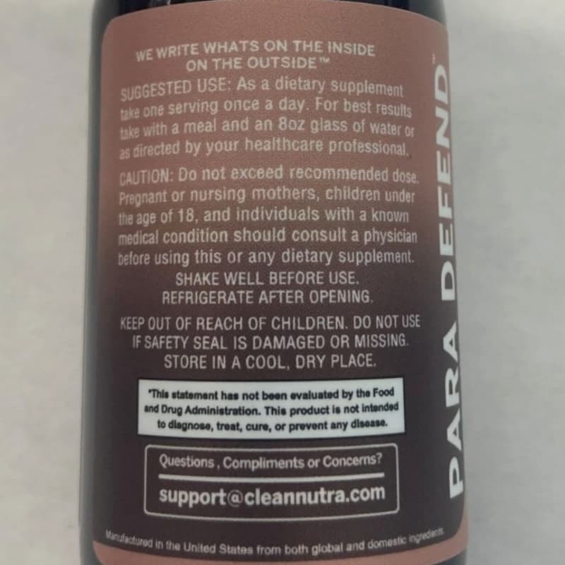 Cleanse for Humans Black Walnut Garlic Soursop Para Defend Wormwood Drops Liquid