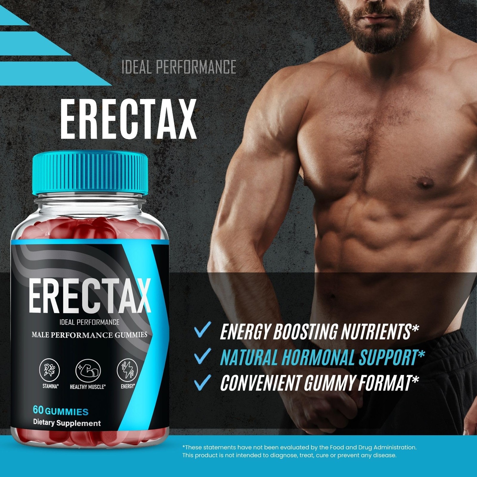 Erectax General Wellness Supplement – 120 Gummies (2 Pack)