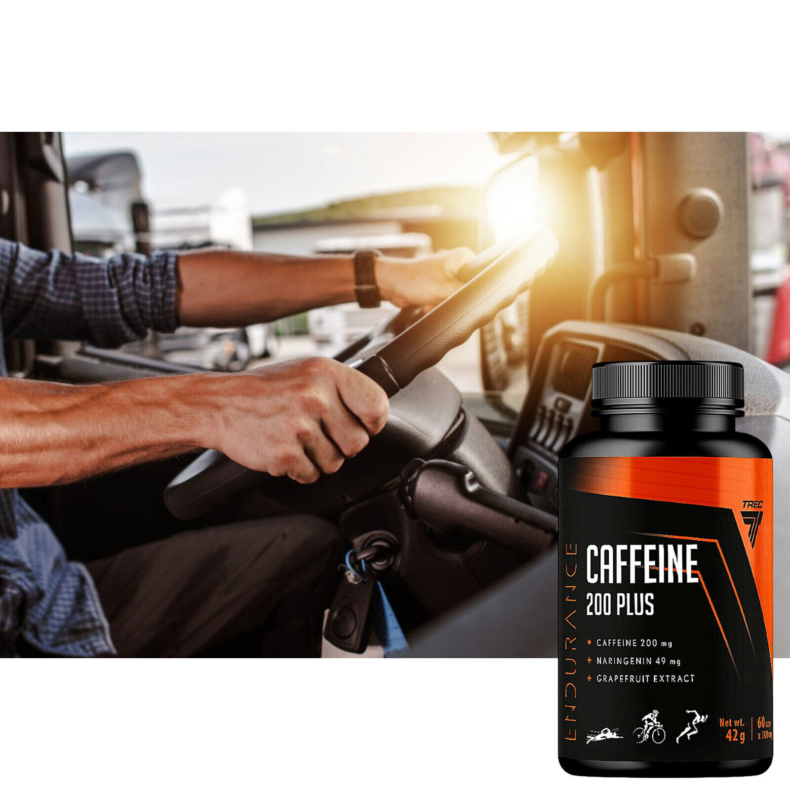 CAFFEINE 200 PLUS – 60-120 Capsules – Caffeine adds energy – relieves fatigue
