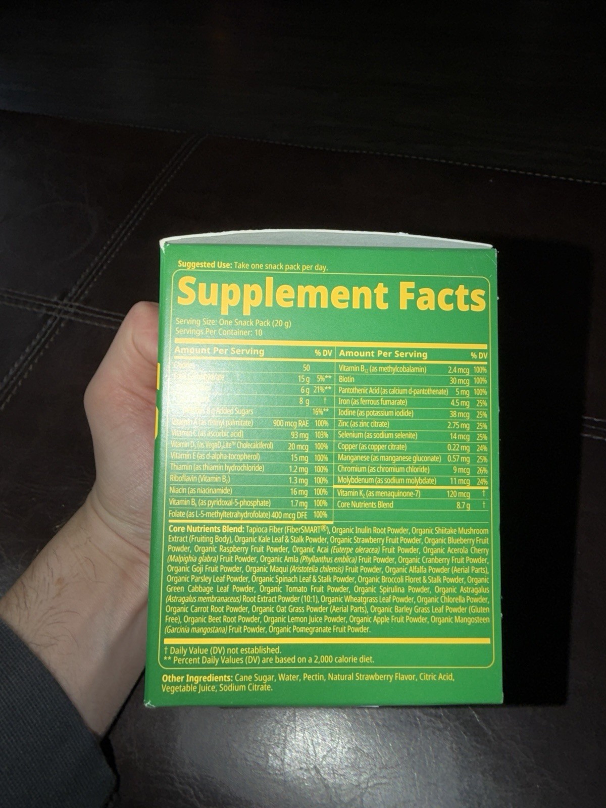 U Snacks grüns Superfoods Greens Gummies Vegan Gluten-Free Strawberry 60 Ct