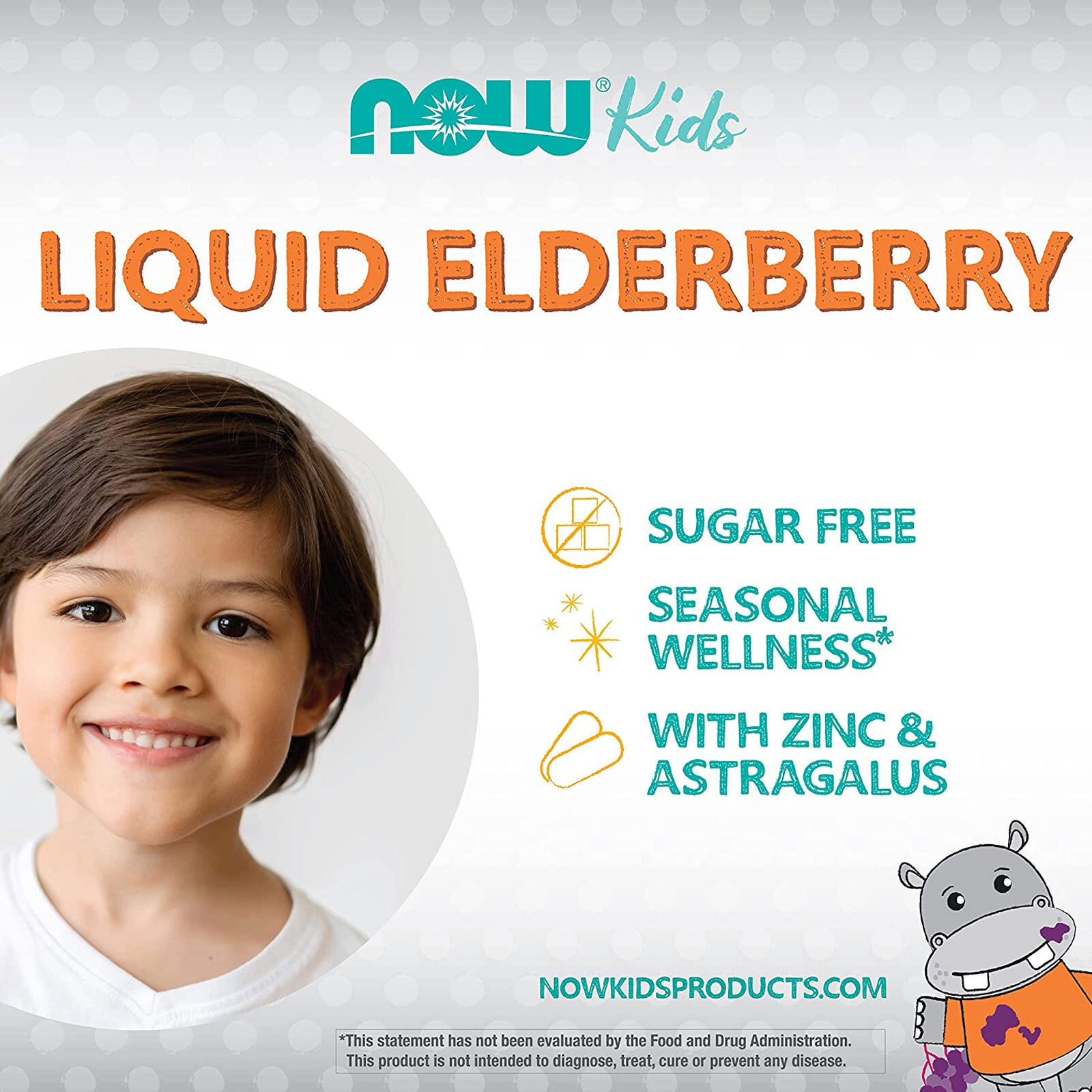 NOW FOODS Elderberry Liquid for Kids 8 fl oz