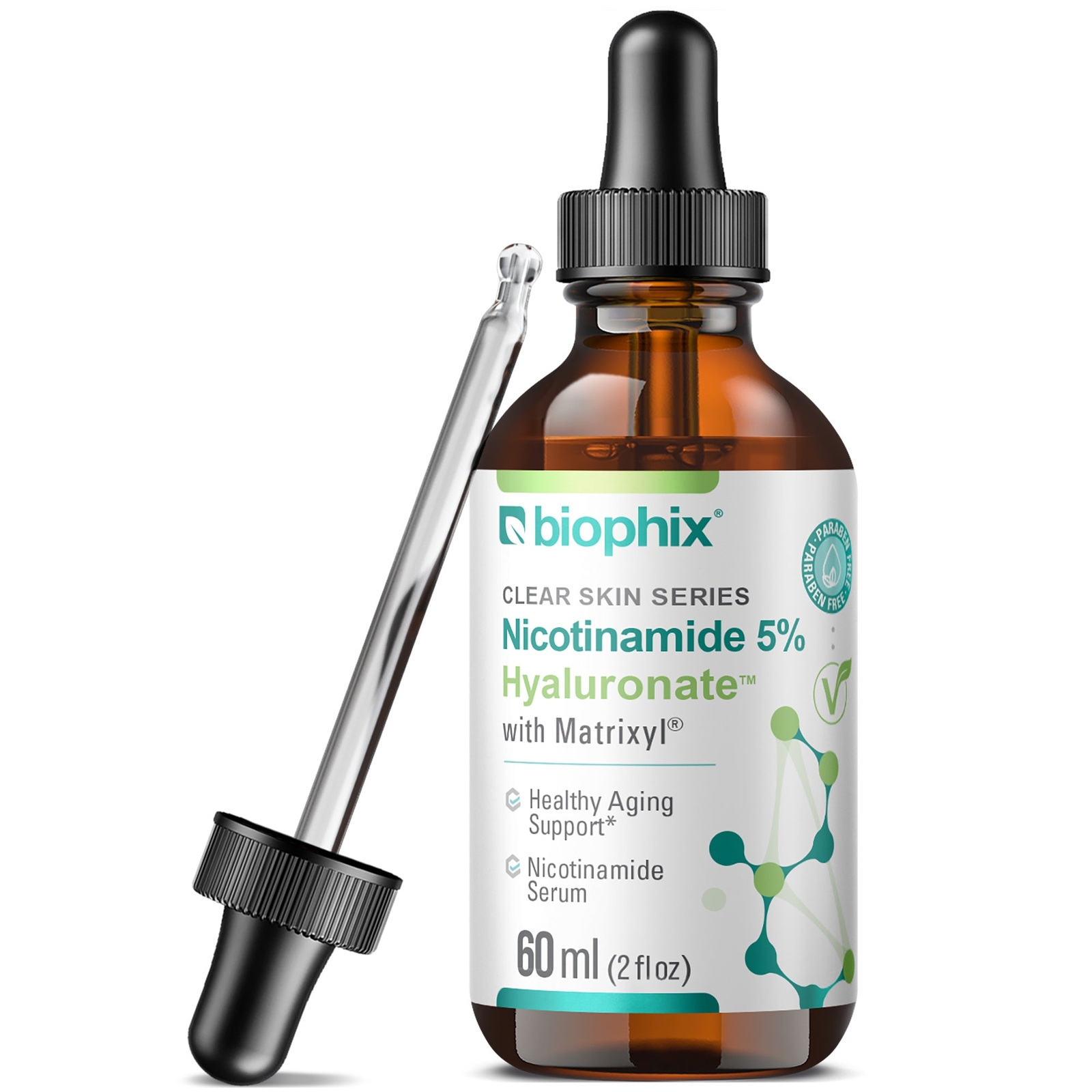 Nicotinamide Age-Defying Liquid Serum 2 oz Hyaluronic Acid Matrixyl Skin Support