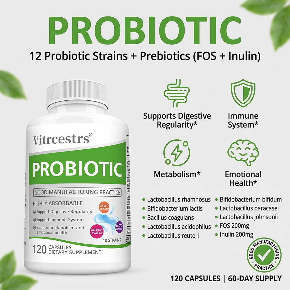 Clean Formula Synbiotic 30~120 Caps, Gluten Soy Dairy Free For Daily Gut Health
