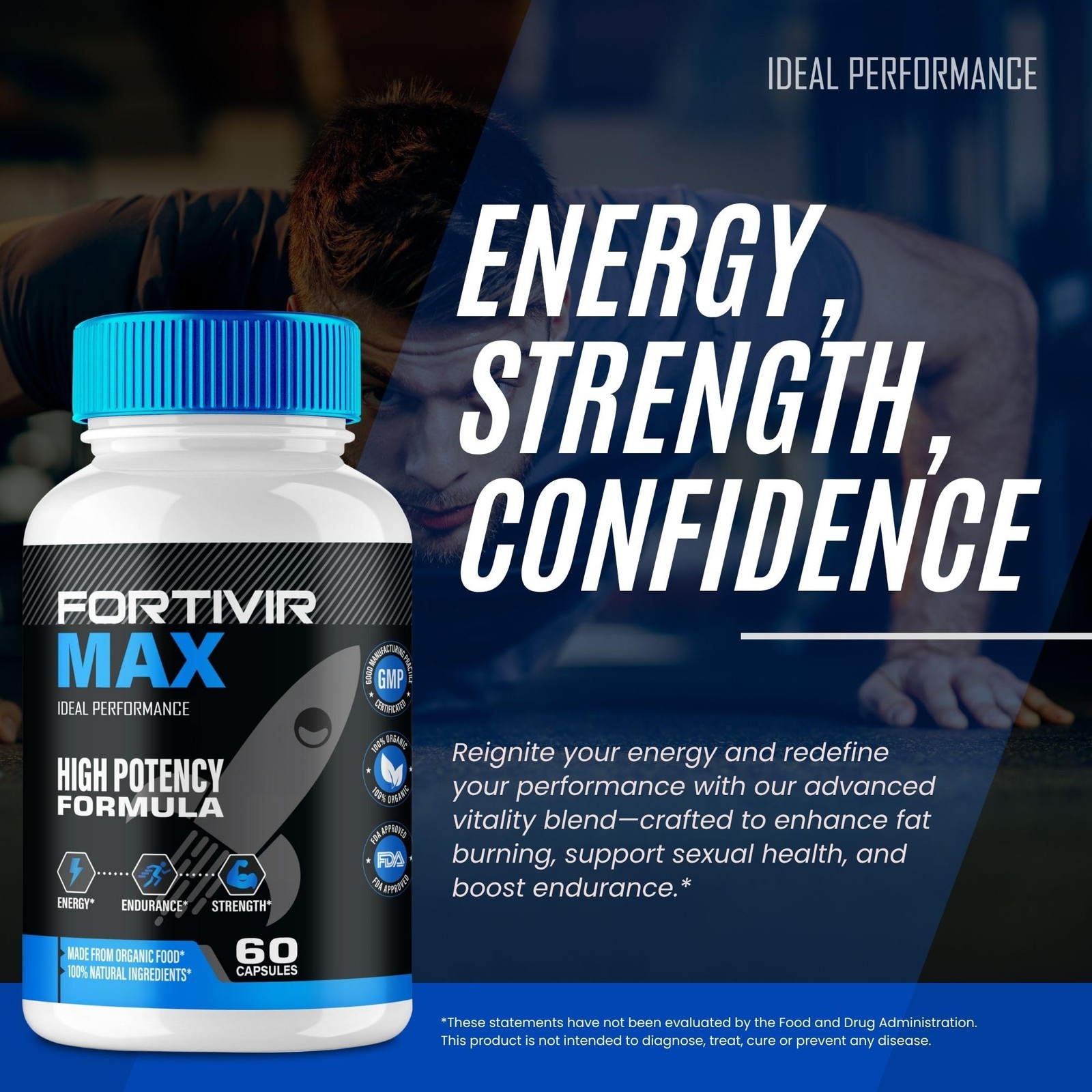 Fortivir Energy Stamina Men’s Health Supplement – 300 Capsules (5 Pack)