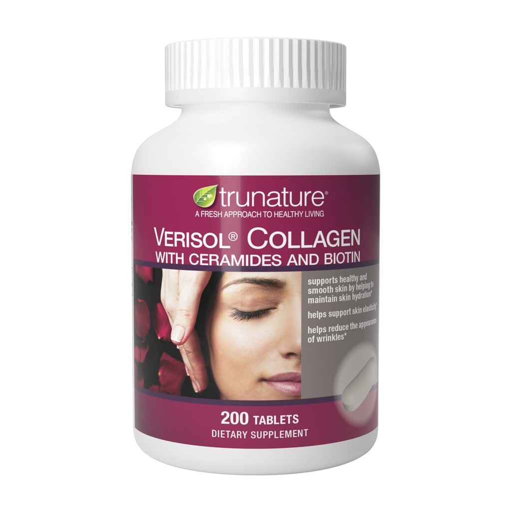 trunature Verisol Collagen Ceramides Biotin Hyaluronic Acid 200 Tablets EXP08/27