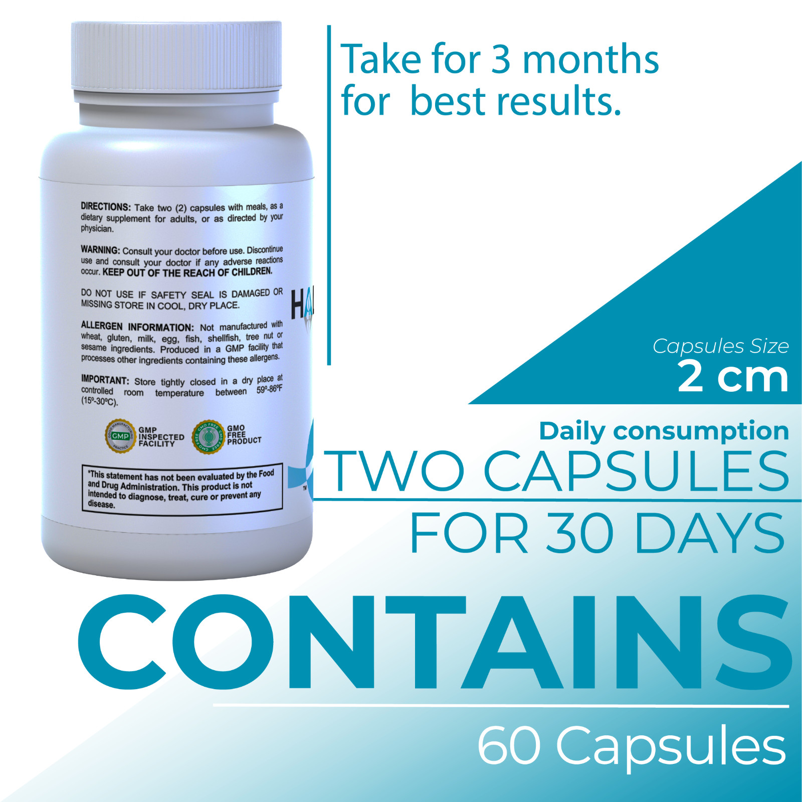 HALLVERATROL Resveratrol Capsules 1000 mg – Anit Aging & Brain Support – 60 Caps