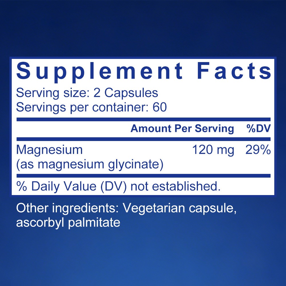 Magnesium Glycinate – Supports, Brain Function & Muscle Relaxation 30/60/120Caps