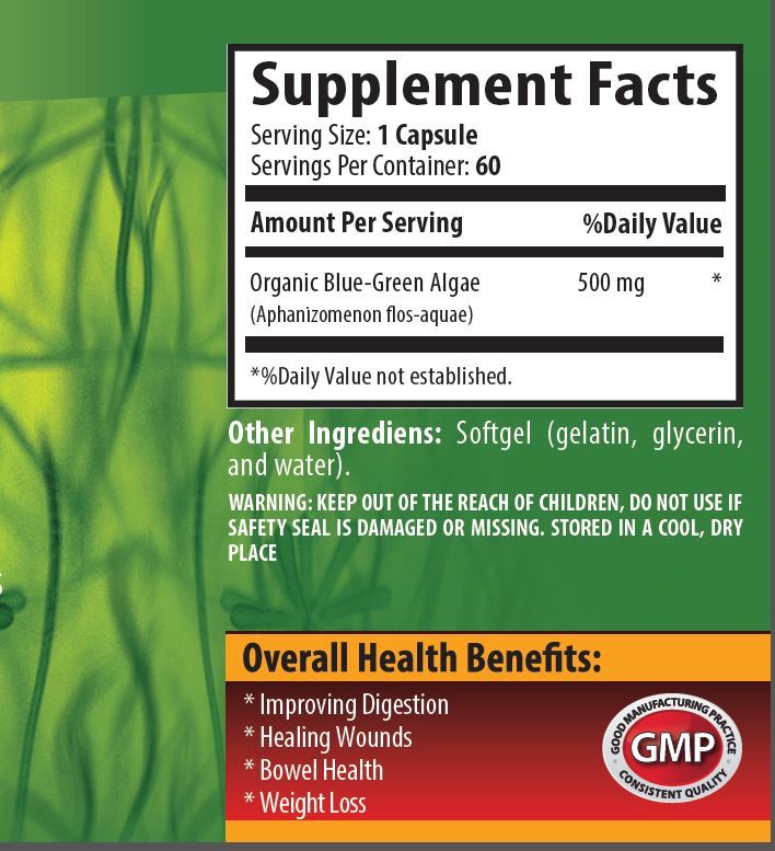 Potent Stem Cell Capsules – Organic Blue Green Algae 500 – Red Marine Algae 3B