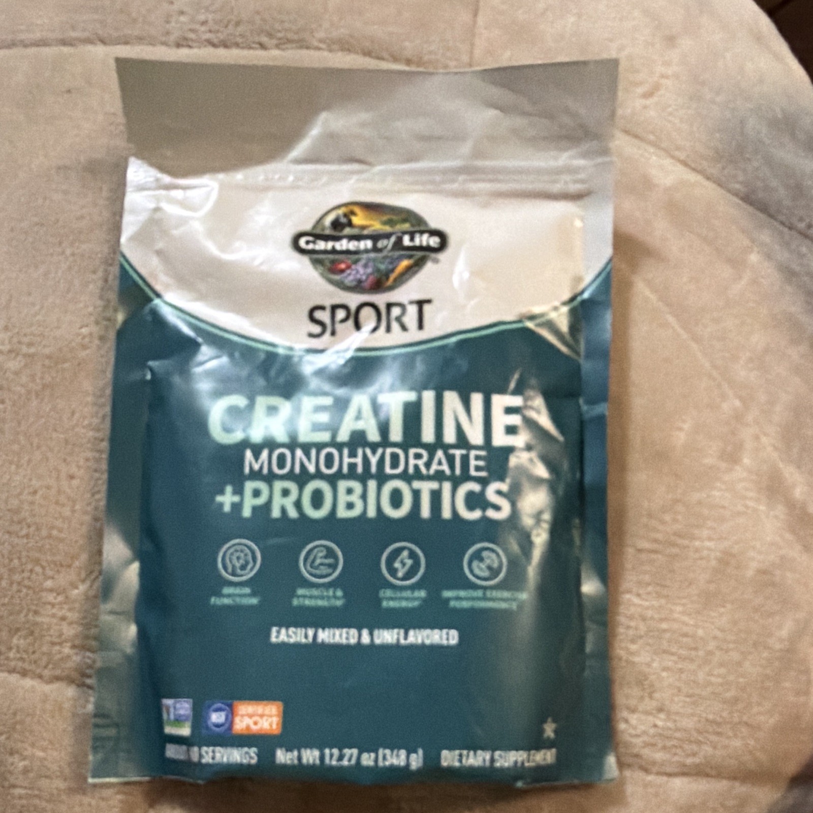 Garden of Life SPORT Creatine + Probiotics Unflavored 12.27oz Exp 01/2028