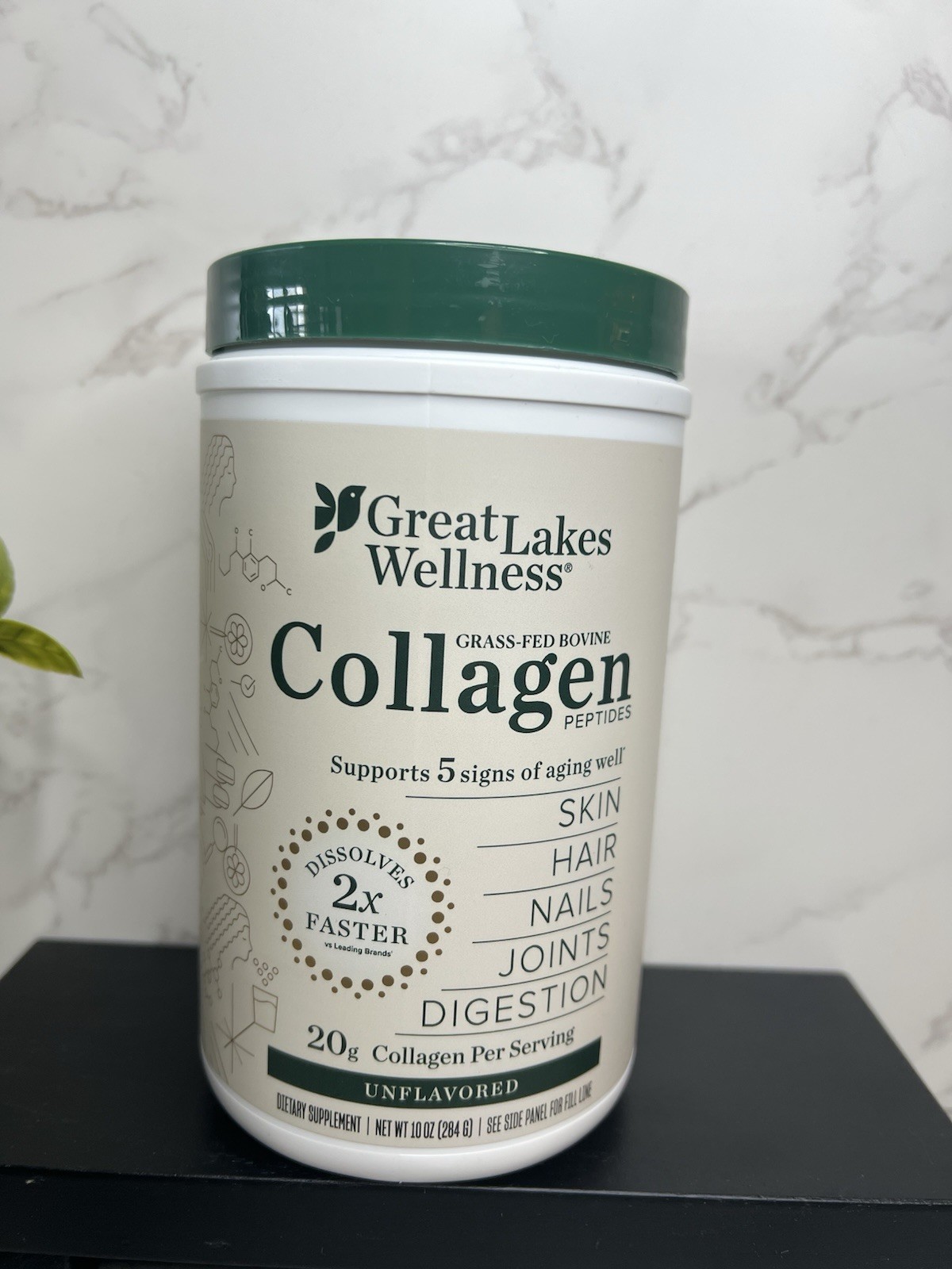 Great Lakes Wellness Grass-Fed Collagen Peptides Unflavored 10 oz Exp 09/2030