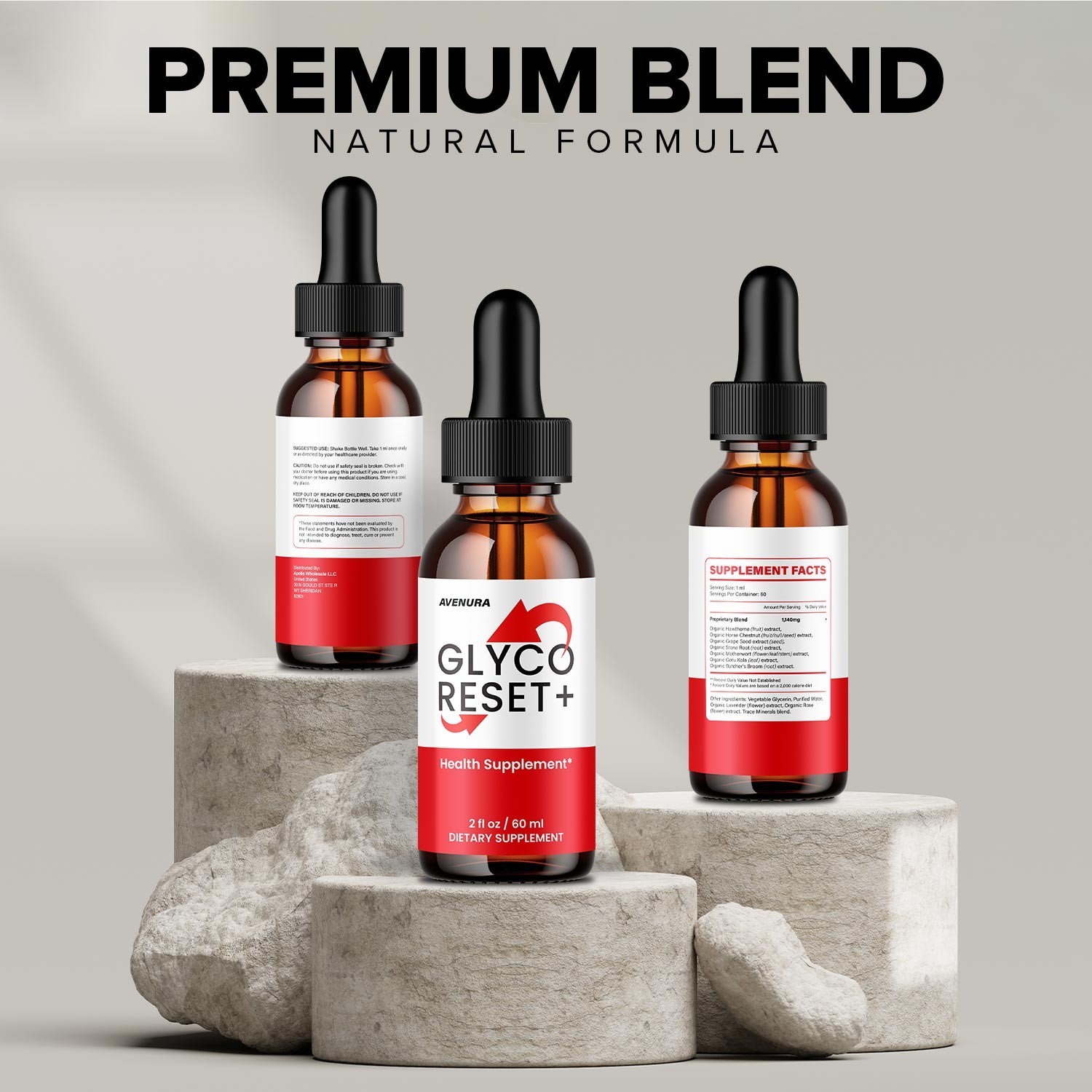 (5 Pack) Glyco Reset Drops – GlycoReset Advanced Formula Liquid Blood Support