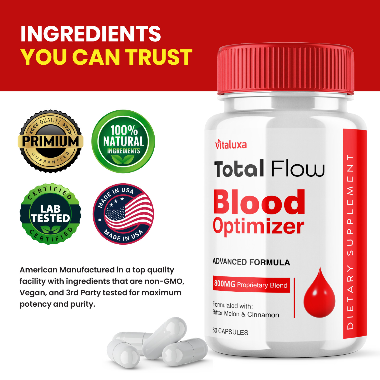 (2 Pack) Total Flow Blood Balance, Blood Optimizer Support (120 Capsules)