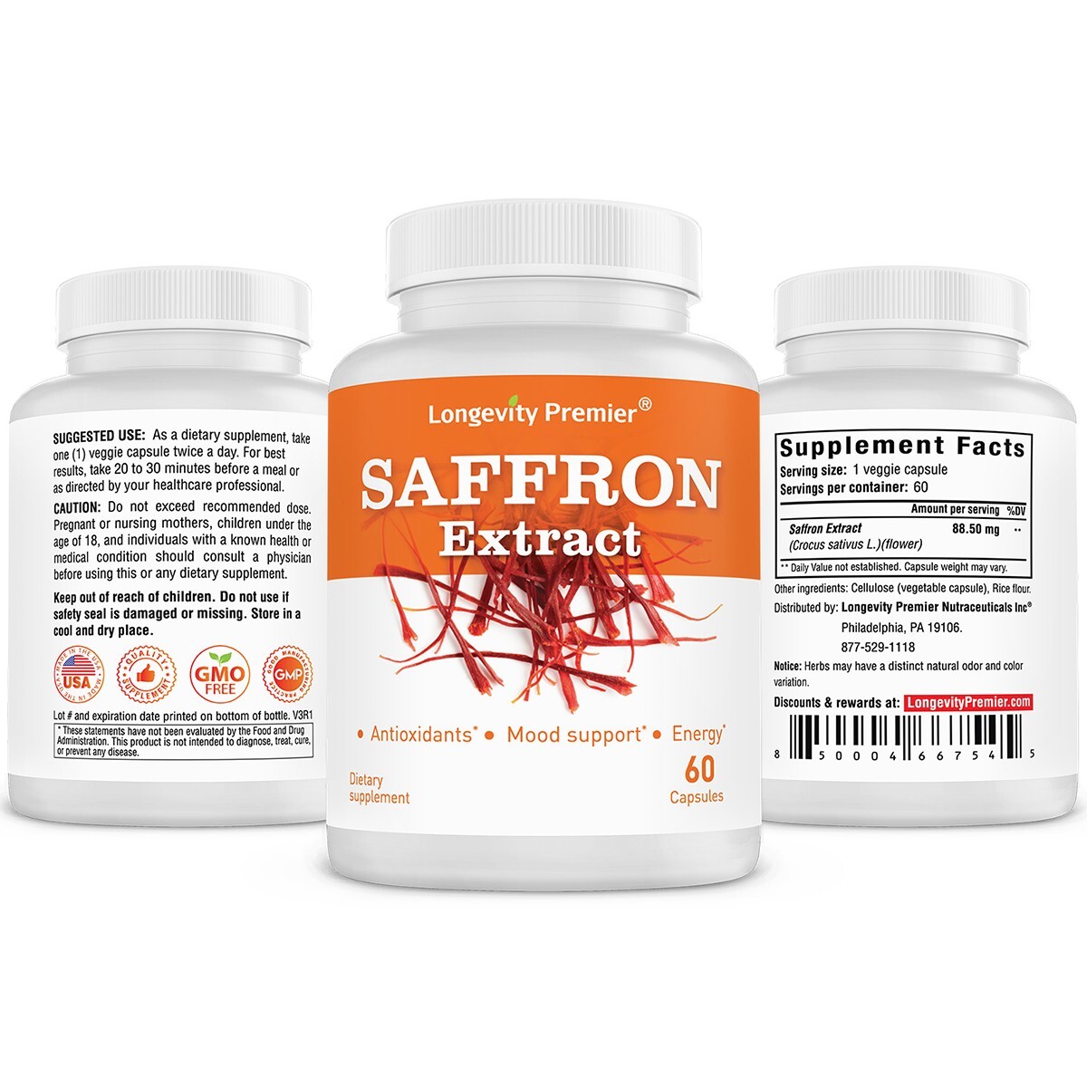 Longevity Saffron Extract: Boost your mood & health with natural antioxidant pow