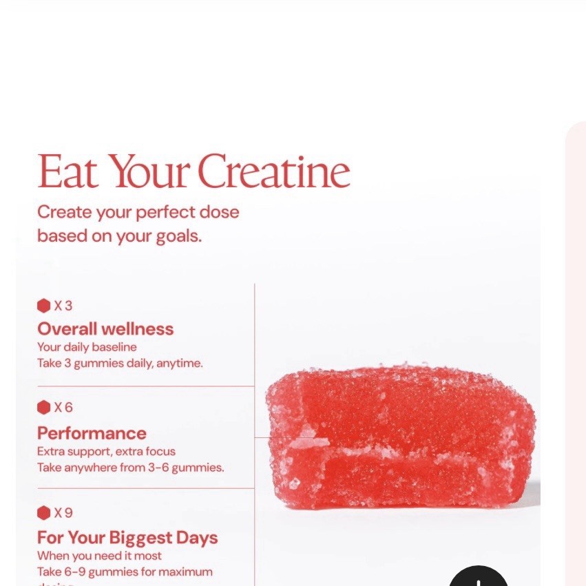 Create Creatine Monohydrate Gummies Sour Cherry Non-GMO 90 Ct 4.5g 1 lb