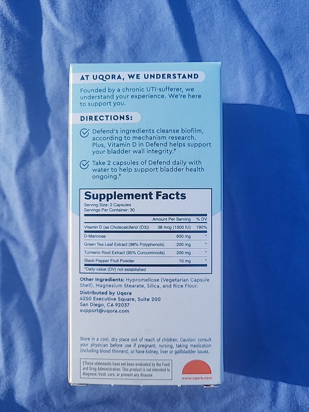 UQORA Defend Proactive Regimen PART 2 – Dietary Supplement Capsules Exp 02/27