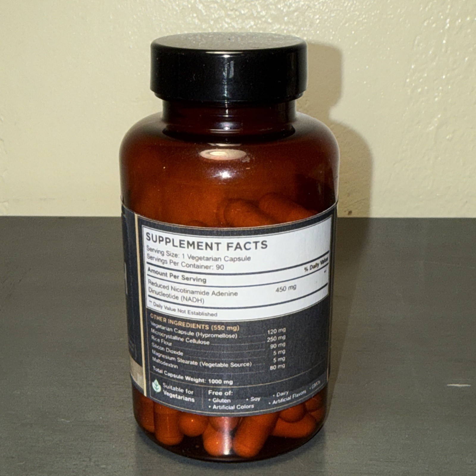 Dragon Health NADH 450mg x 60 Vegetarian Capsules Gluten-Free Supplement