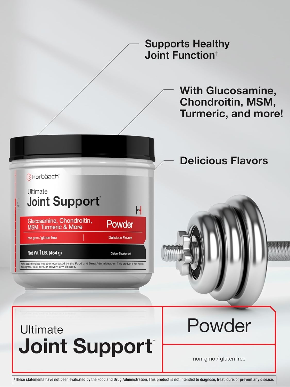 Joint Support Supplement Powder | 1 lb | Triple Action Support | by Horbaach