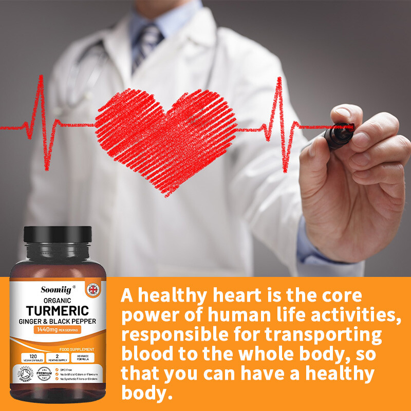 Organic Turmeric Curcumin with Ginger Black Pepper 120ct Joint Pain Max Strength