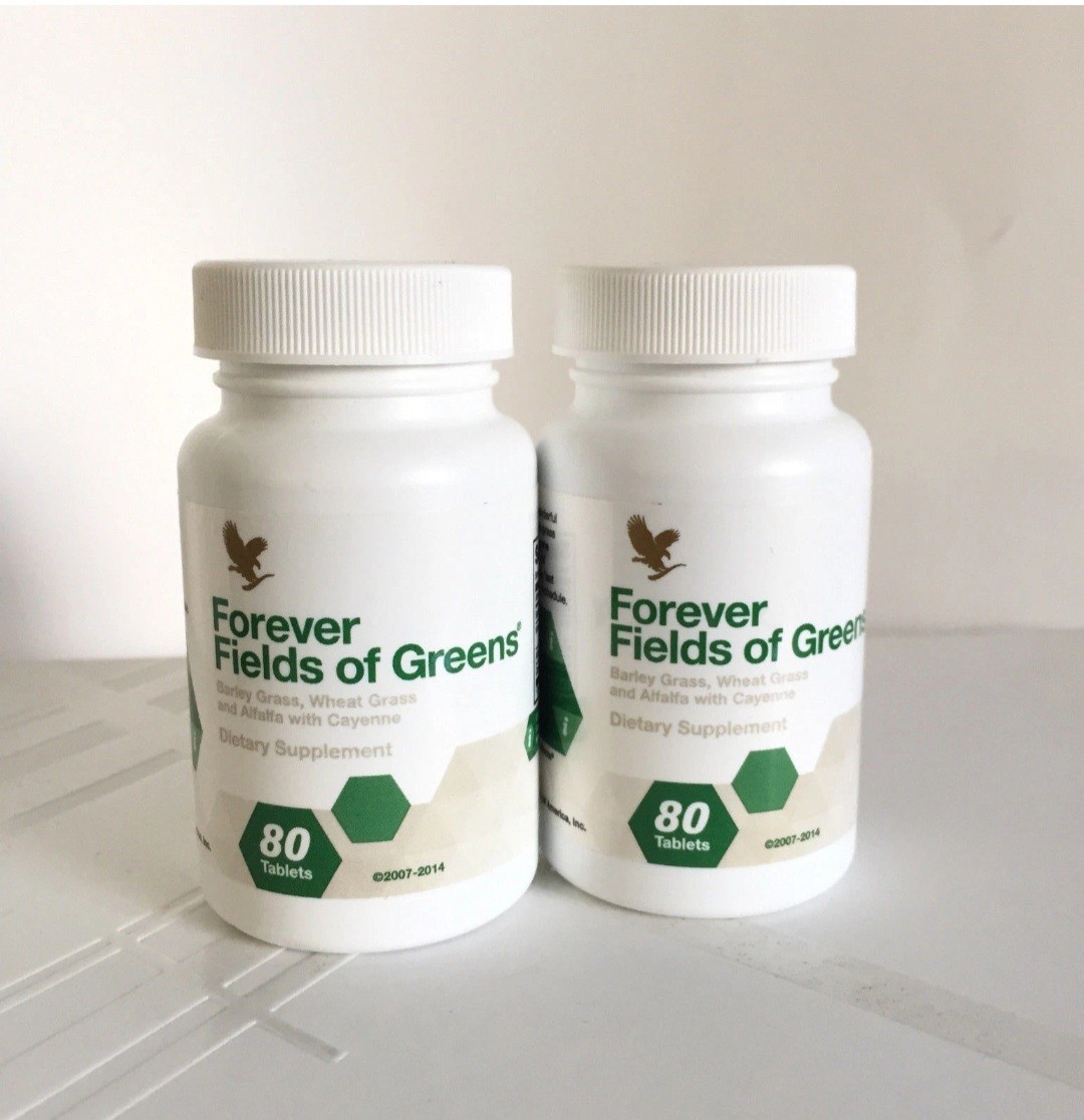2 bott. of Forever Fields Of Greens (80 tab.ea) Healthy digestion. Kosher/Halal