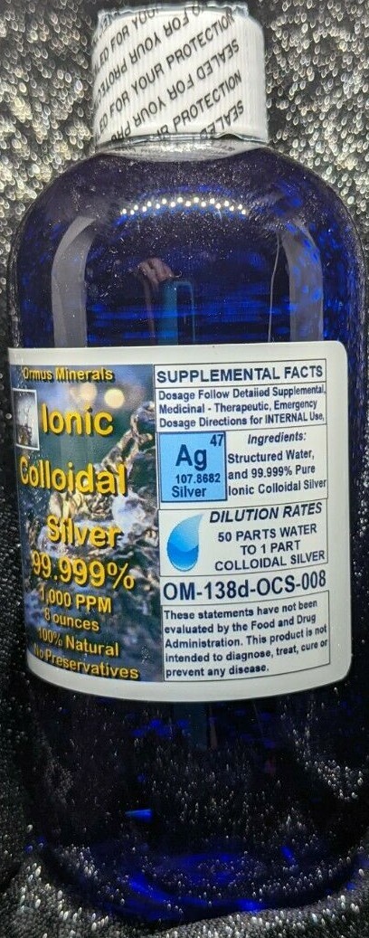FREE SHIPPING!!! COLLOIDAL SILVER 1000 PPM 8 OZ.- IMMUNE SUPPORT WITH DROPPER