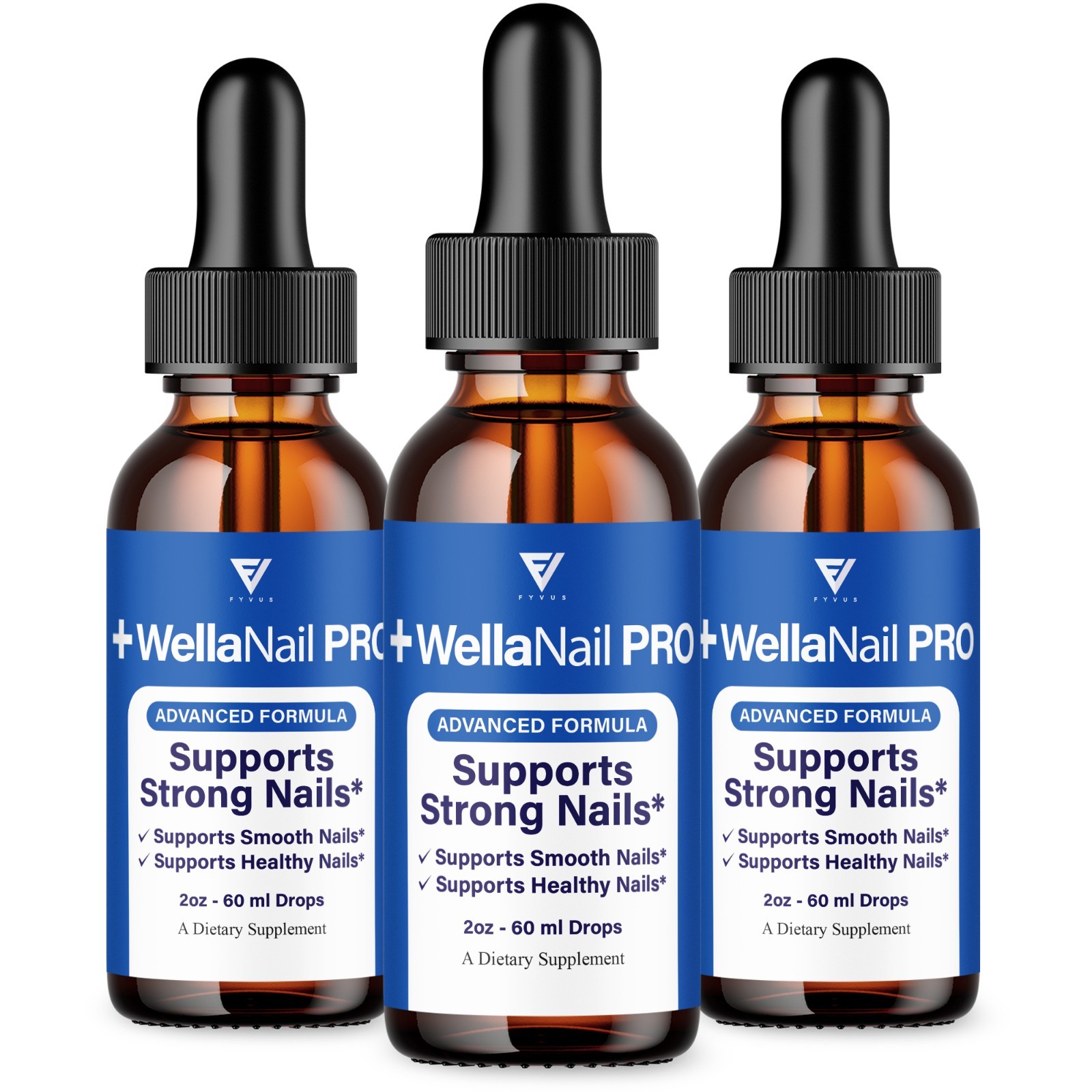 (3 Pack) Wellanail Fungus Drops, Wellanail Healthy Nail Formula Supplement (6oz)