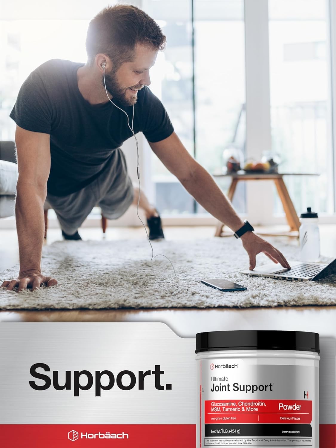Joint Support Supplement Powder | 1 lb | Triple Action Support | by Horbaach