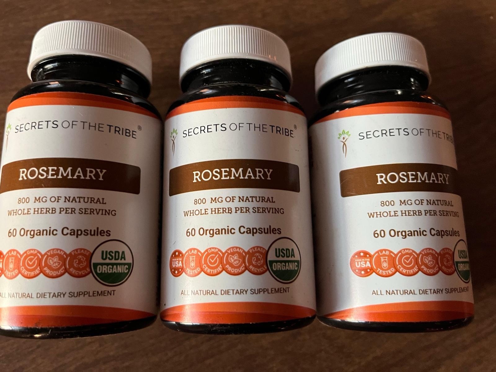 Secret Of The Tribe Rosemary 60 organic capsules Lot Of 3 | : 03/2029