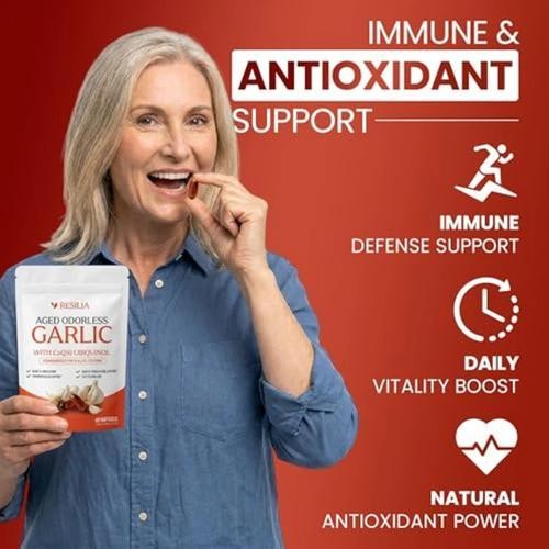 Resilia Garlic Extract 600mg Softgels (60 Count) – Odorless Aged Garlic Extra…