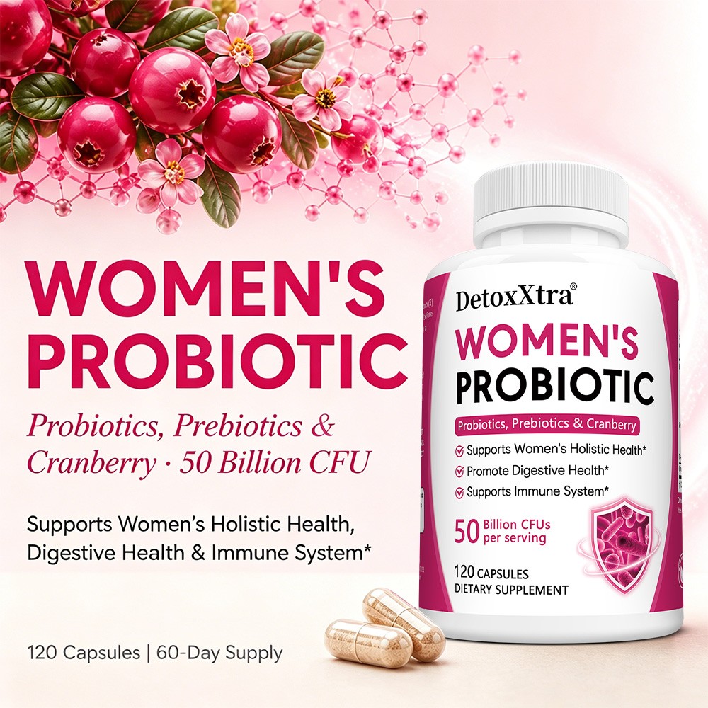 Women Probiotic 50 Billion CFU | with Prebiotics, Cranberry&D-Mannose 30~120Caps