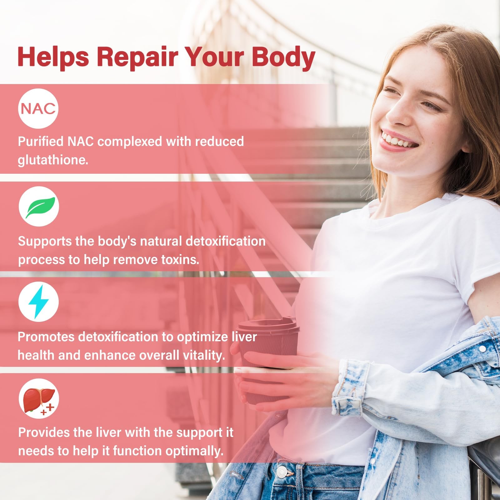 OMOGS Glutathione & NAC Supplement, with vtamin B & Selenium, Supports Liver…