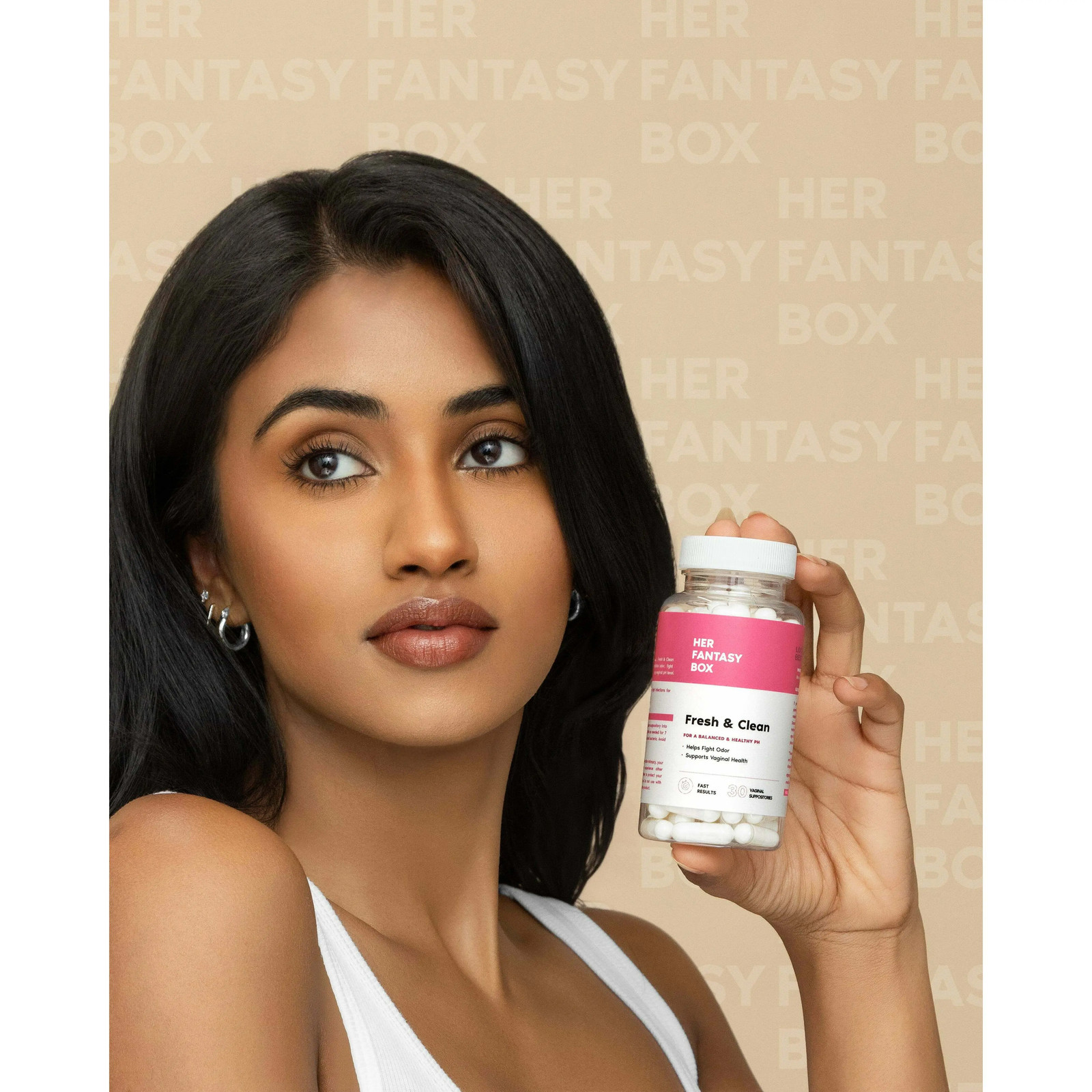 Her Fantasy Box Boric Acid Suppositories 30 Count Gentle Feminine WellnessCapsul