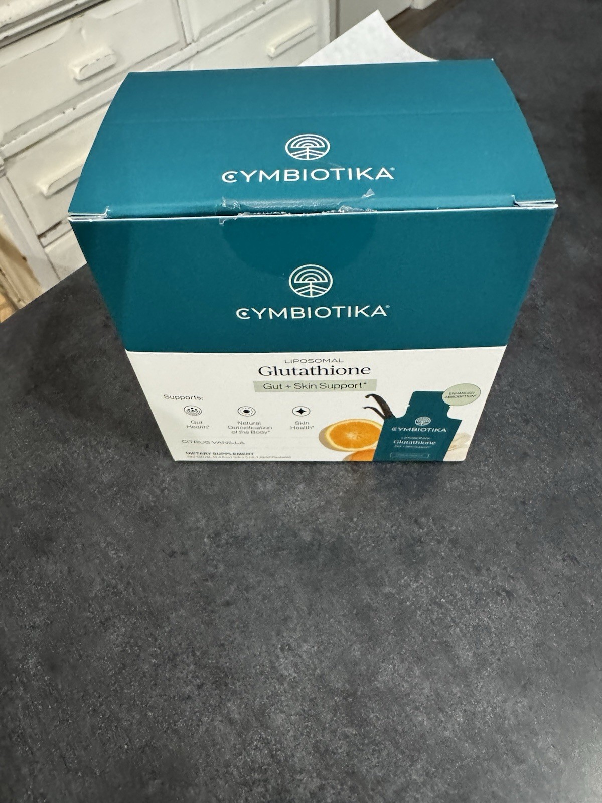 CYMBIOTIKA Liposomal Glutathione Liquid Citrus Vanilla 150mg Packets