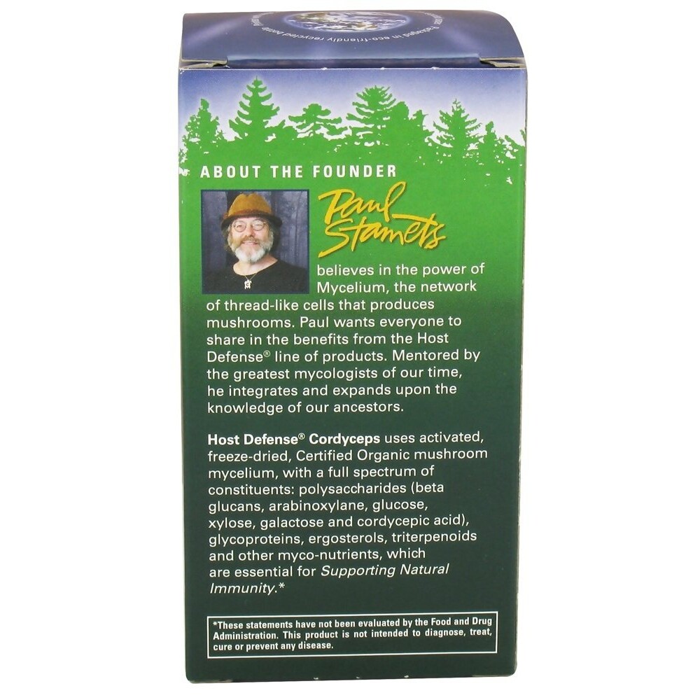 Fungi Perfecti Host Defense Cordyceps Energy Support, 120 Vegetarian Capsules