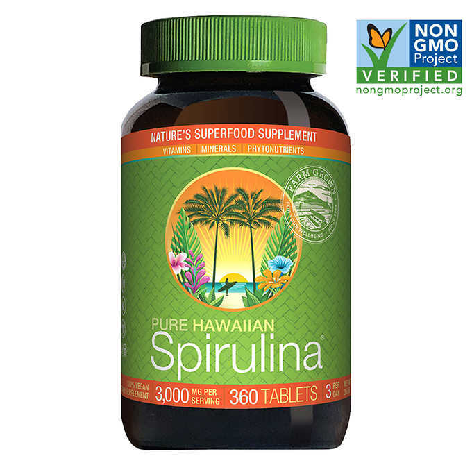 Pure Hawaiian Spirulina 3000 mg., 360 Tablets