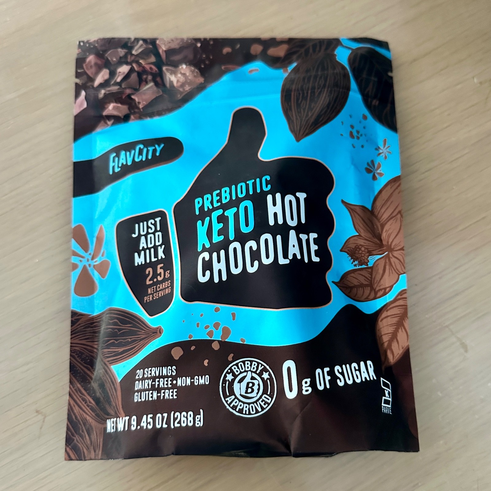 FlavCity Prebiotic Keto Hot Chocolate, 0 Sugar & Dairy Free 20 Srv EXP 1.6.27