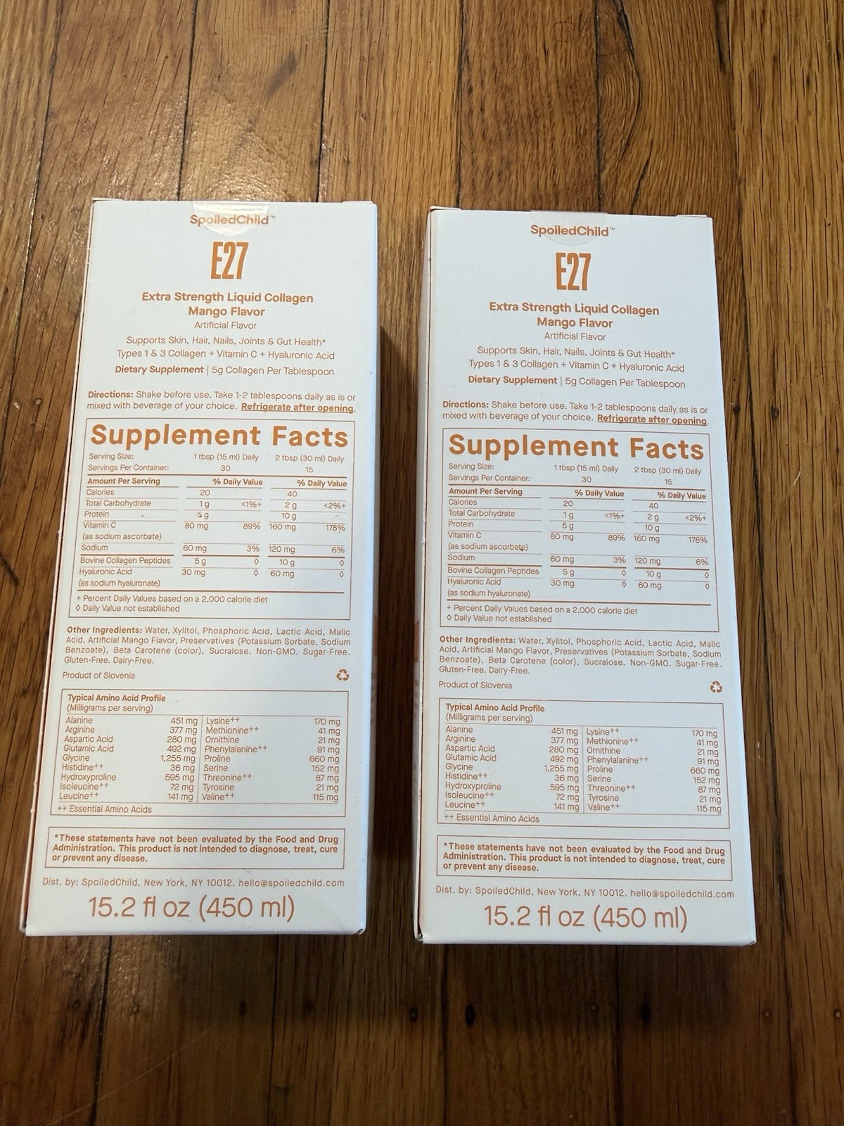 SpoiledChild E27 Extra Strength Liquid Collagen Non-GMO Mango 15.2 fl oz 2PK