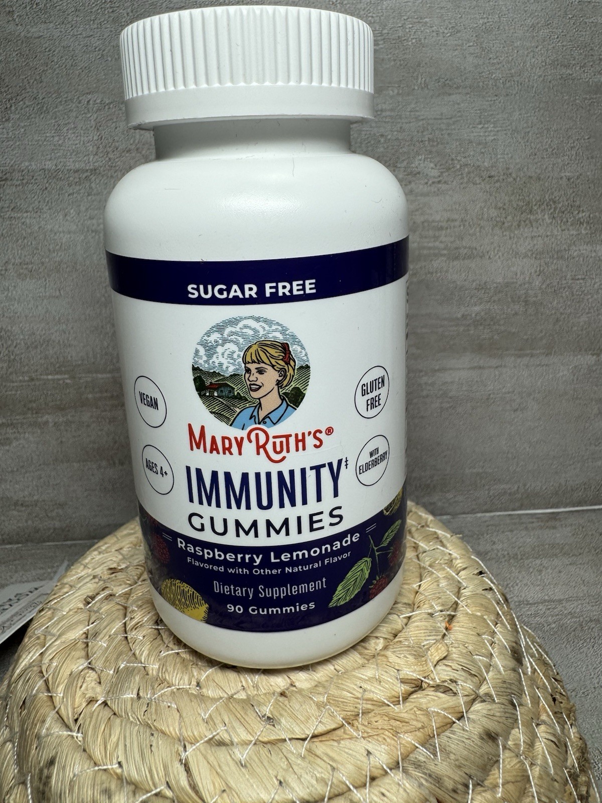 MaryRuth’s Immunity Gummies Vitamin C D3 Elderberry Raspberry Lemonade Sugar-Fr…