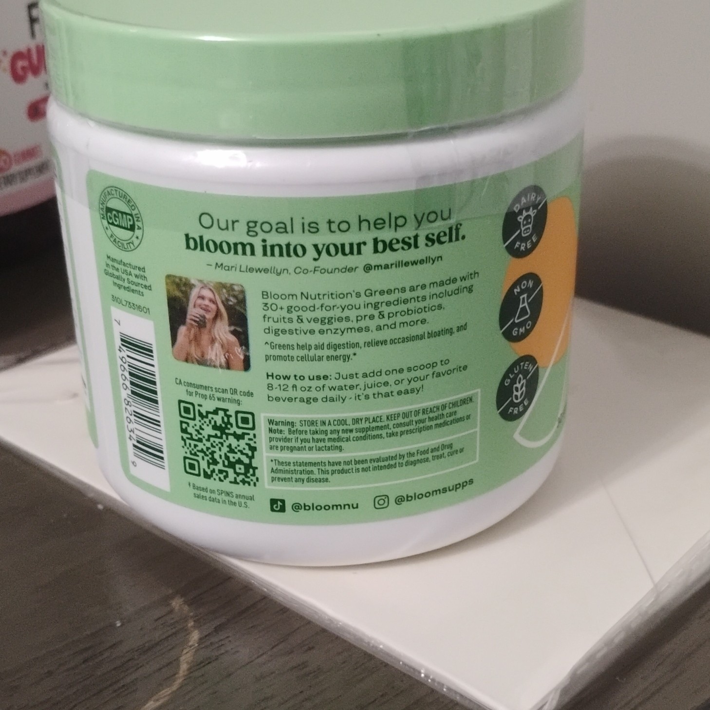 Bloom Greens & Superfoods Powder Digestive Energy Support Mango 5.97 oz