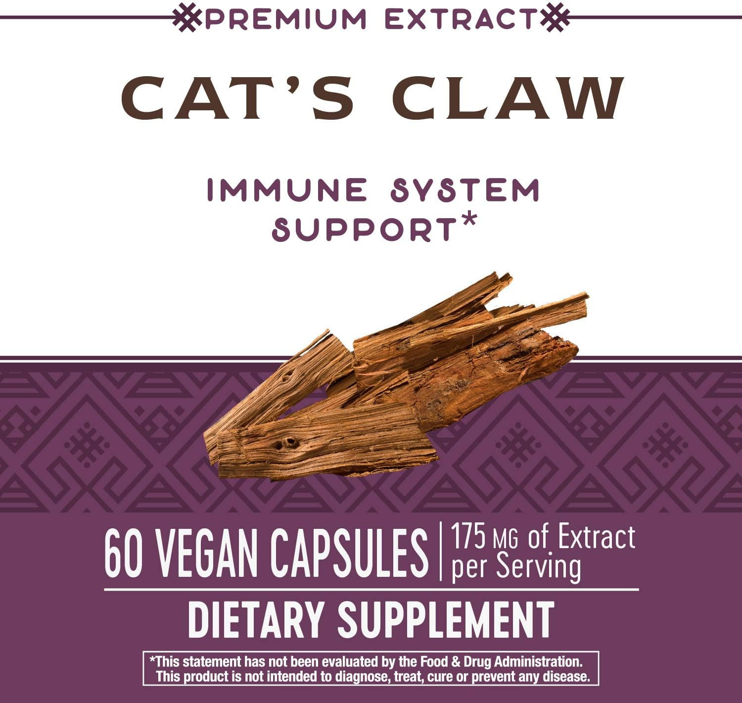 Nature’s Way Standardized Cat’s Claw Extract, 175 Mg per Serving, 60 Capsules