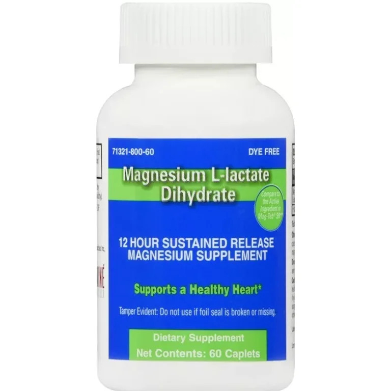 Brandywine Magnesium L-lactate Dihydrate SR 84mg Caplet 60 Count Pack of 2