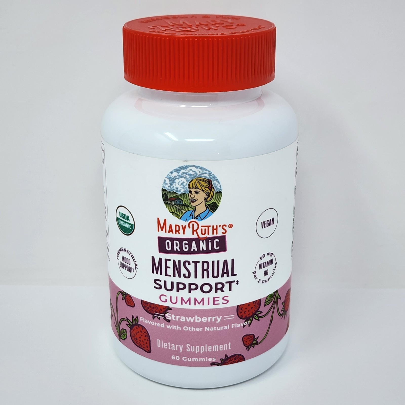 Mary Ruth’s Organic Menstrual Support Gummies Strawberry, 60 Gummies Exp 12/2026