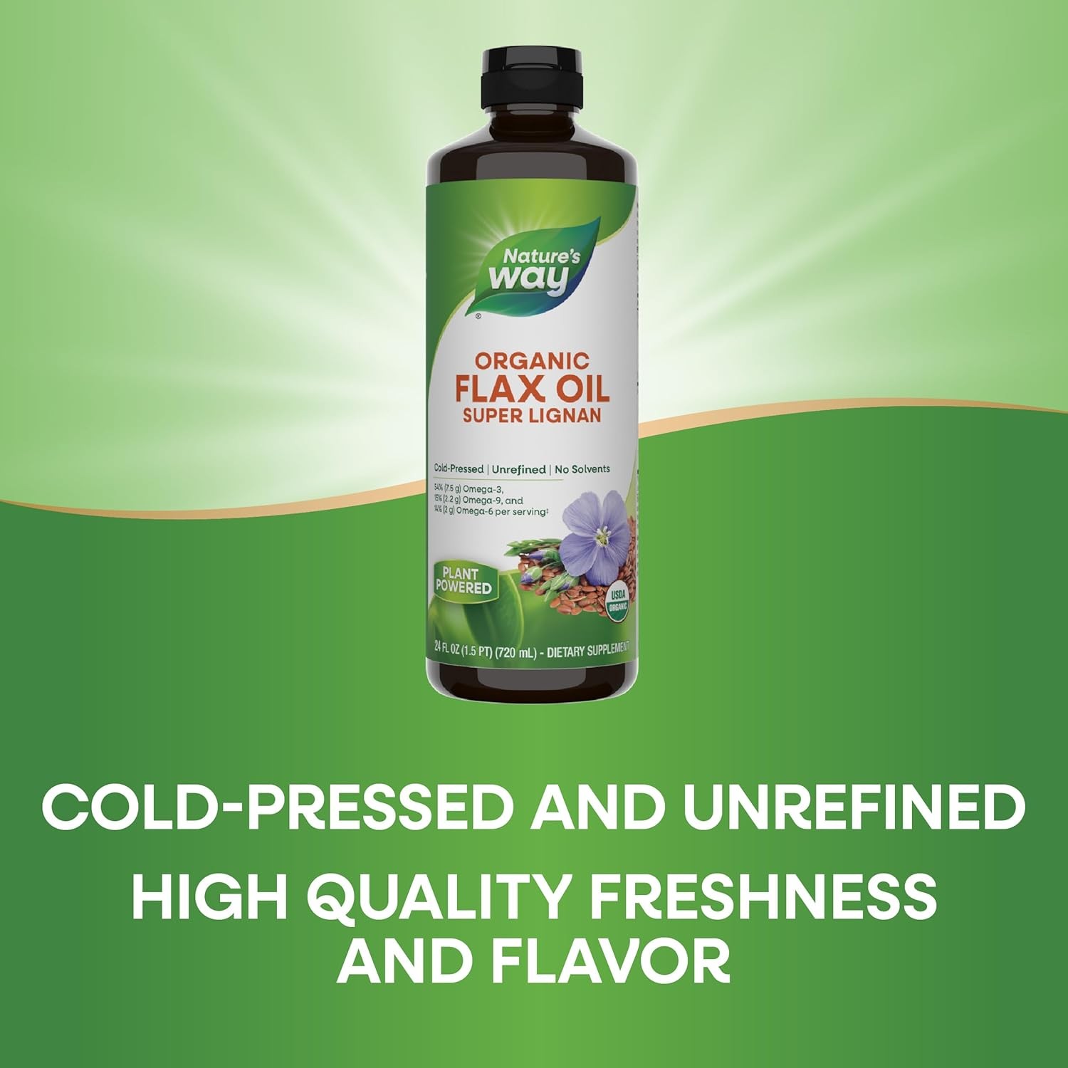 Nature’s Way Organic Flax Oil Super Lignan, 24 Fl Oz (Pack of 1)