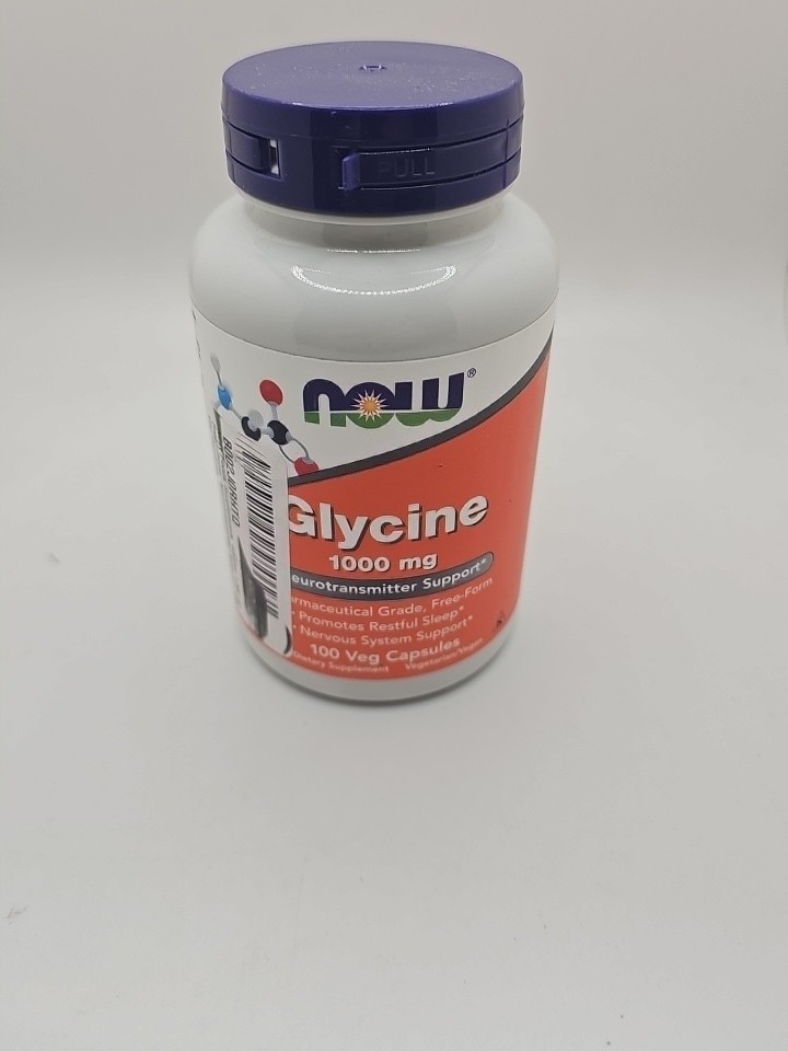 NOW Supplements- Glycine 1-000 mg Free-Form- Neurotransmitter Support*- 100 Veg