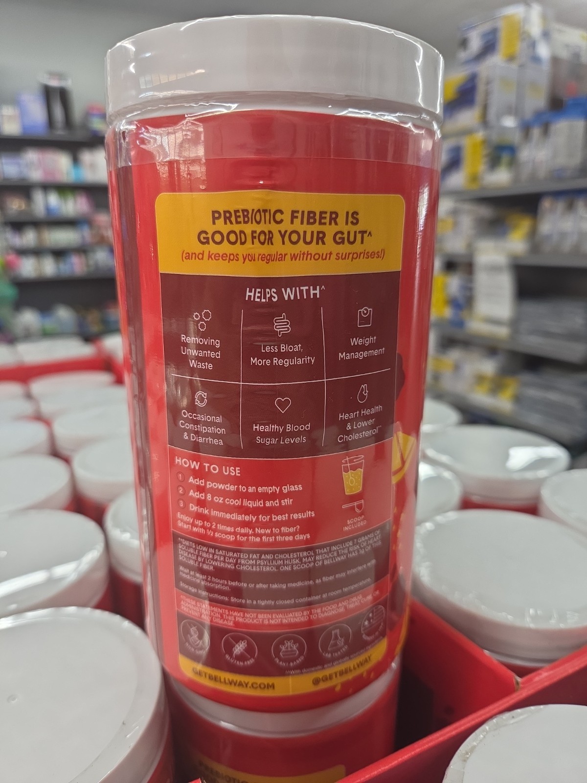 Bellway Super Fiber + Fruit Psyllium Husk Raspberry Lemon 36oz 18 x2