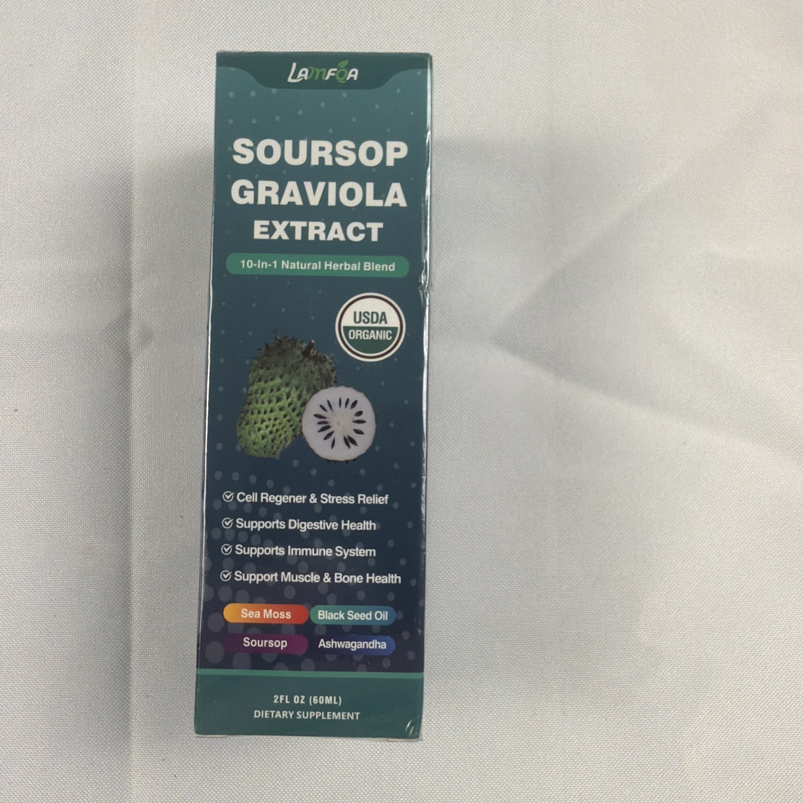 2 Pack Soursop Graviola Extract Organic 2 fl oz 10 in 1 Herbal Blend Exp 08 2027